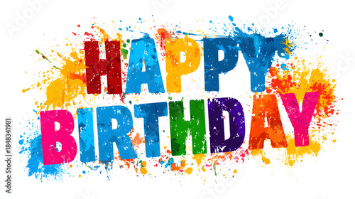 Bold block letters Happy Birthday vector