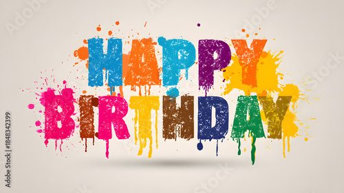 Bold block letters Happy Birthday vector