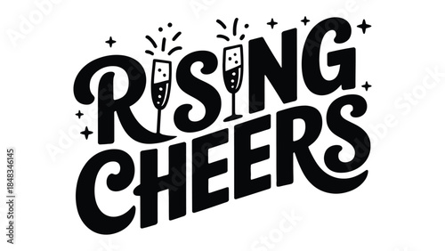 Rising Cheers: A celebratory graphic that conveys a sense of celebration and shared happiness, evoking feelings of joy, achievement and good times.