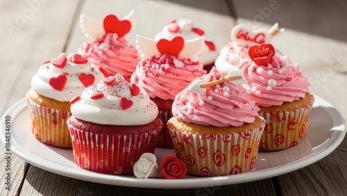 Delicious Valentine's Day cupcakes with pink and white frosting