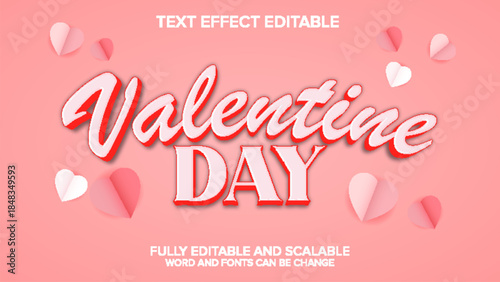valentine day text effect vector editable