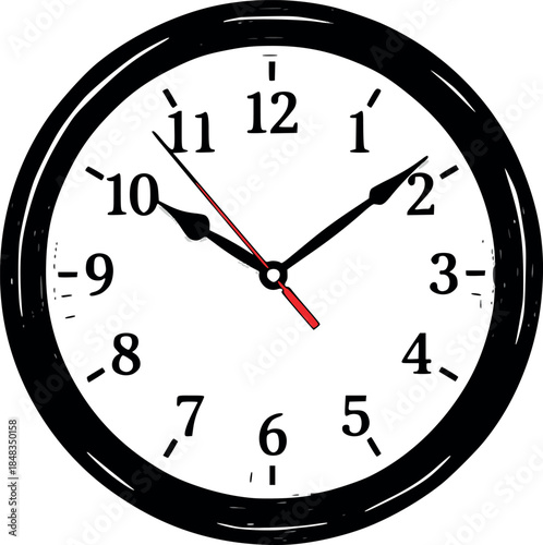 Simple clock icon set with hour, minute and second hands minimalist flat vector