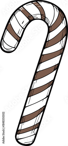 Hand drawn candy cane illustration