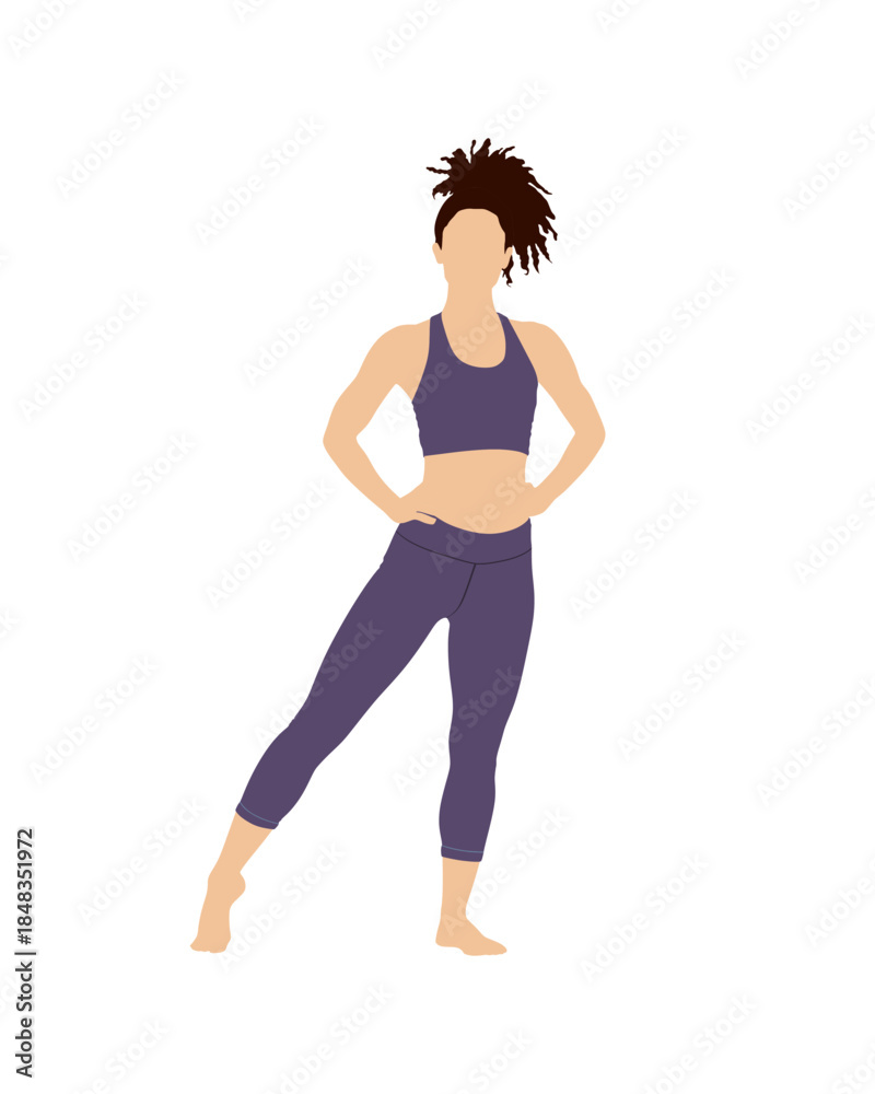 Fototapeta premium Flat vector people and illustration, woman with sport exercise outfit