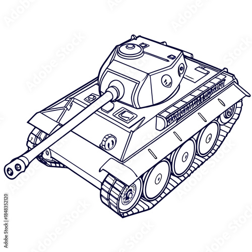 Illustrated military tank