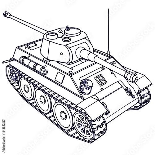 Illustrated military tank