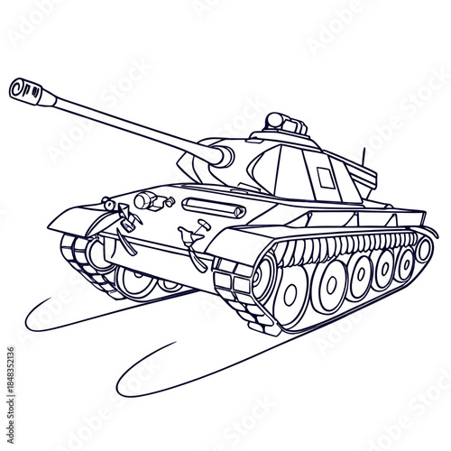 Illustrated military tank