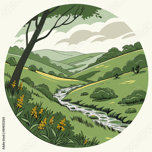 Serene countryside landscape