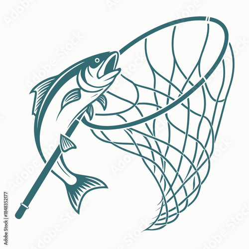 Large fish caught in net
