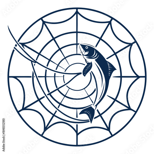 Fish leaping in circular net