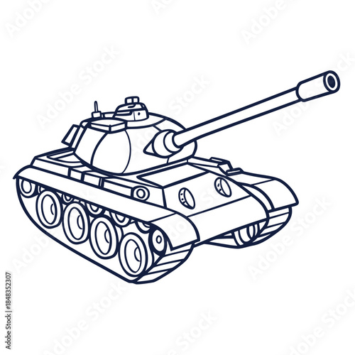 Illustrated military tank