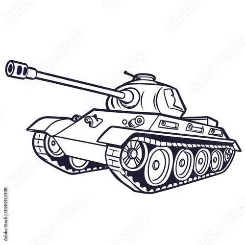 Illustrated military tank