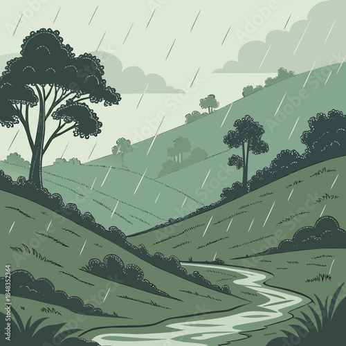 Rainy day in the hills