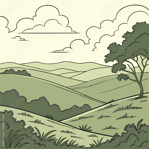 Serene countryside landscape