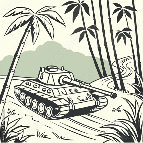 Tank in tropical forest