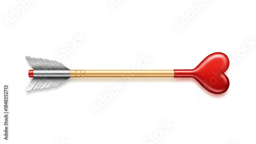 A red plunger isolated on a white background serves as a sharp tool for accuracy, aiming at a red and green target concept like a dart in a competition game