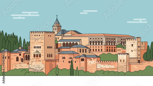 Alhambra Palace Granada Spain Landmark Architecture.