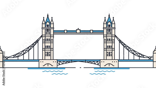 Iconic Tower Bridge in London England Spanning the River Thames.