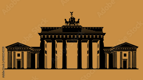 Brandenburg Gate Silhouette Iconic Berlin Landmark.