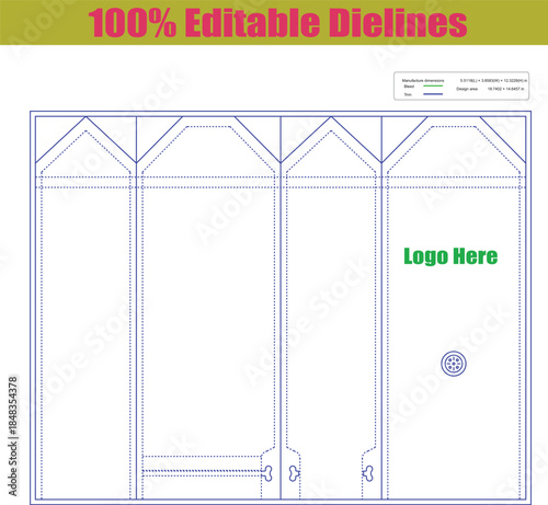 Stand up coffee pouch dielines ,White blank food pouch dielines with stand up bag design. Mock up for product packaging and branding for snack or coffee.