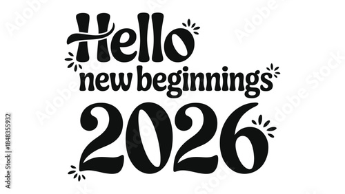 New Year's Resolution 2026: A stylish, minimalist design welcomes the upcoming year with an optimistic message, conveying hope and fresh starts.
