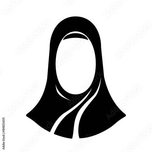 Muslim Woman Wearing Hijab Vector Icon Illustration