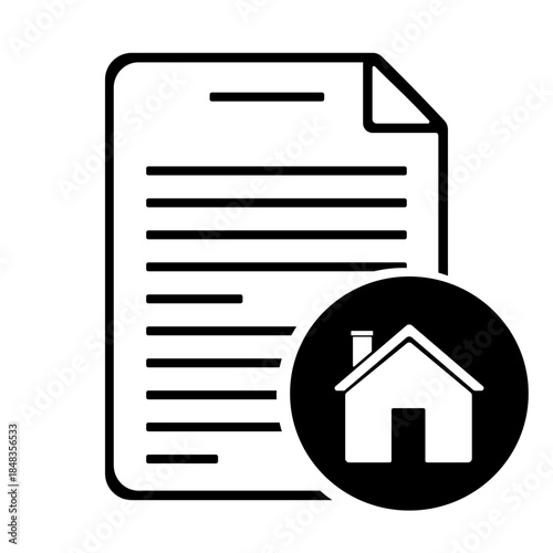 House Deed Document Vector Icon black
