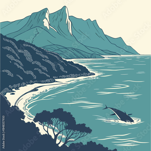 Mountains meet the sea