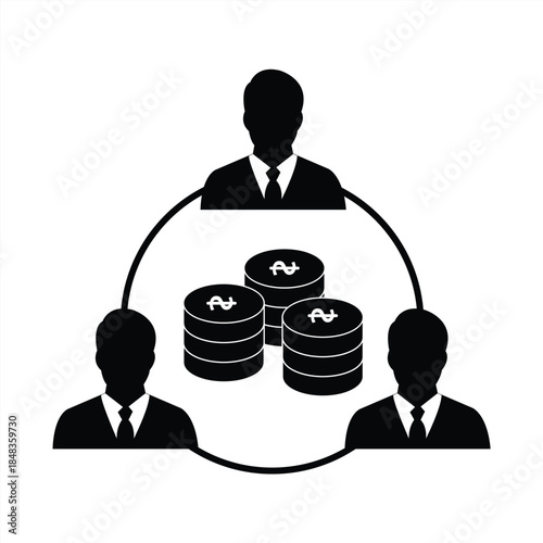 profitable business icon. Business team symbol or logo. Vector illustration