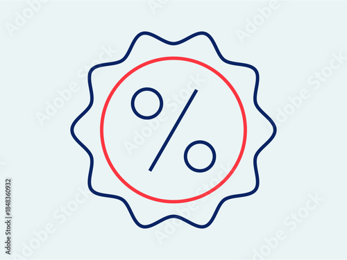 Offer icon. Shopping mall outline icon. Simple vector illustration in modern thin line style.