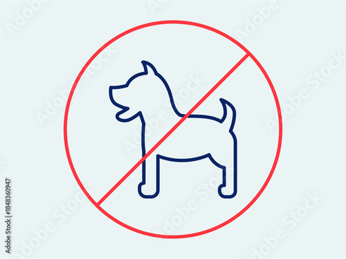 No pet icon. Shopping mall outline icon. Simple vector illustration in modern thin line style.