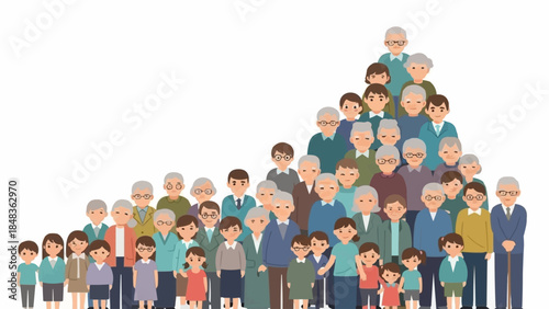 Diverse Group of People of All Ages Standing Together.