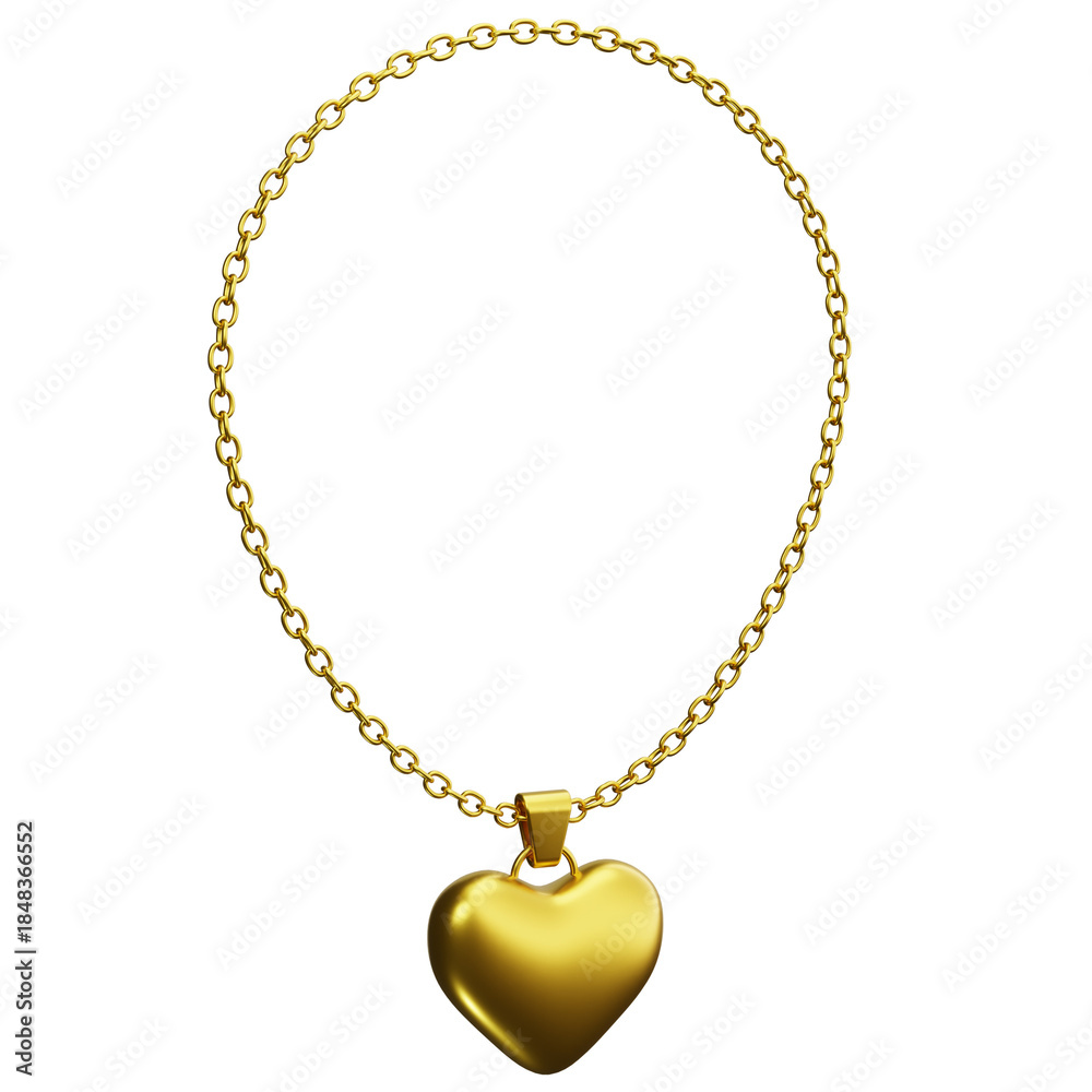 Fototapeta premium Heart Chain Necklace Design
