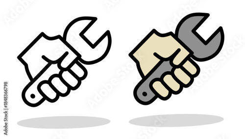 Helping hands icon with clean modern outline, symbolizing care, support, cooperation, protection, charity, teamwork, assistance, and human connection concepts
