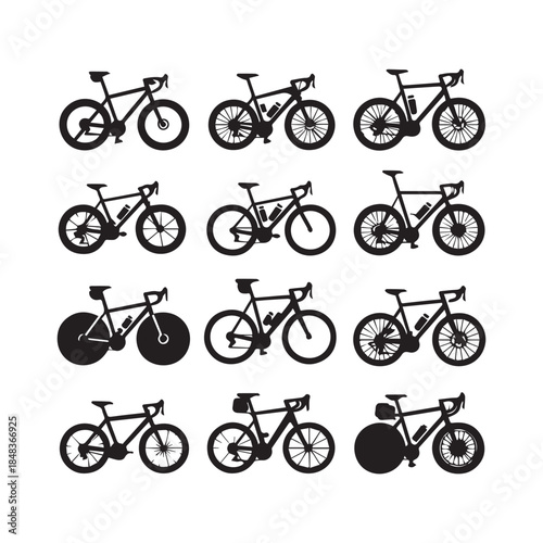 Bicycle Icon Set Vector Illustration for Sports and Transportation Design