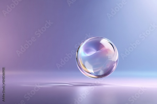 Floating transparent sphere in midair soft pastel colors digital art display ethereal environment artistic viewpoint for modern aesthetics