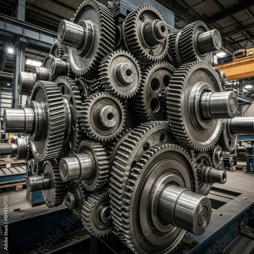 Complex Interlocking Gears in Industrial Setting