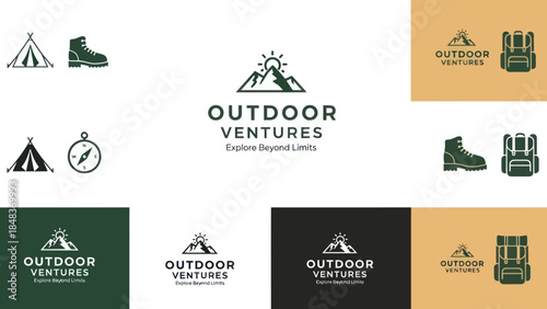 Outdoor Ventures Logo Design Elements Collection.