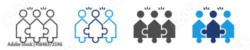 collaboration icon set multiple style