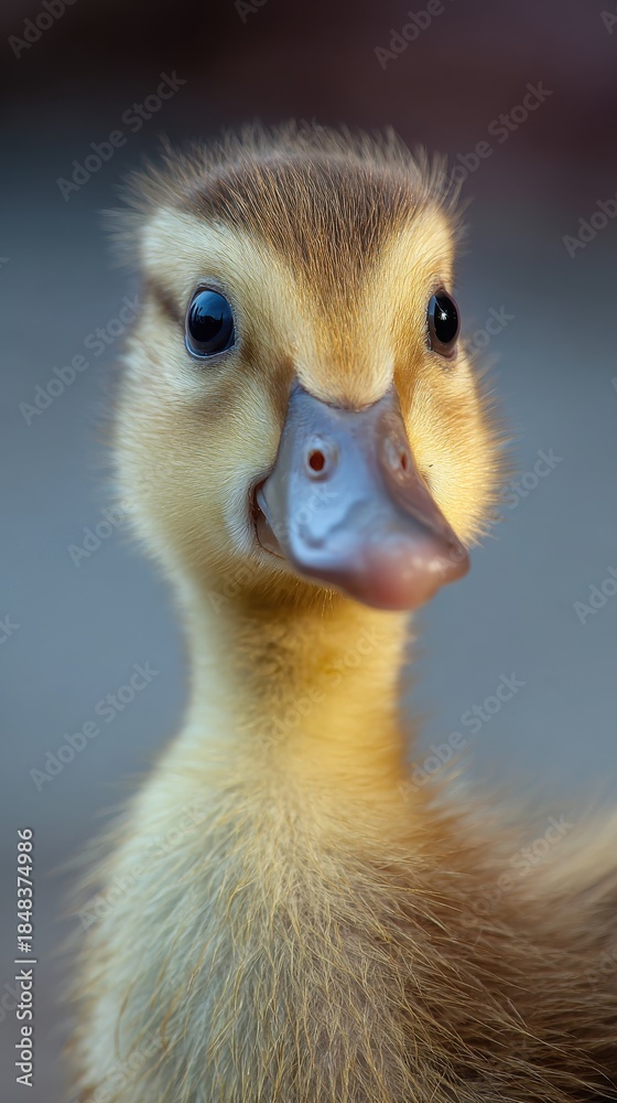 Fototapeta premium curious baby duckling attentive look