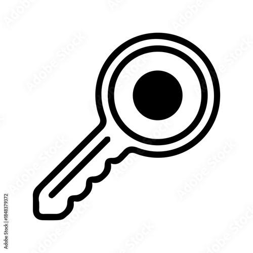 Modern Round Key Outline Icon