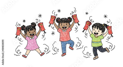Joyful children celebrating with firecrackers in a festive atmosphere.