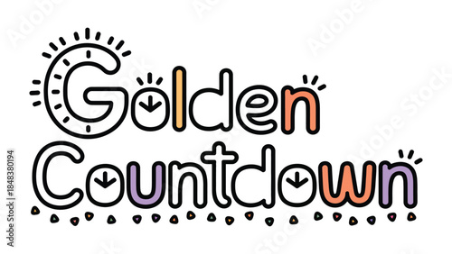 Golden Countdown: A captivating graphic showcases the anticipation and excitement of an event, with its stylish design and use of vibrant colors.