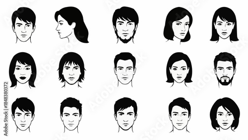Collection of Diverse Human Faces Expressing Various Emotions and Styles.