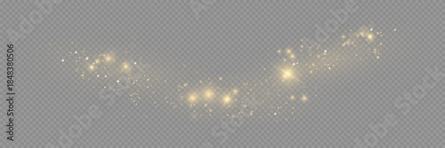 Gold sparkles background. Vector shining particles.