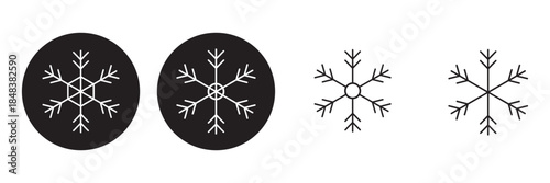 Snow Icons. Snowflakes Vector Icons. Winter Icons. Snow or Snowflake symbol. Snow. Snowflakes. Black Set.