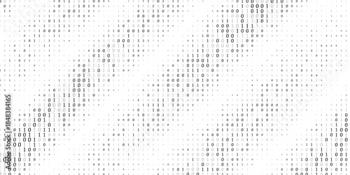 Data background with one and zero. Digital vector futuristic illustration, Digital code, binary matrix. Computer screen, software concept