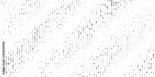 Data background with one and zero. Digital vector futuristic illustration, Digital code, binary matrix. Computer screen, software concept