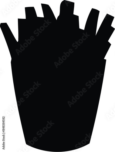 Delicious French Fries Silhouette for Culinary Designs