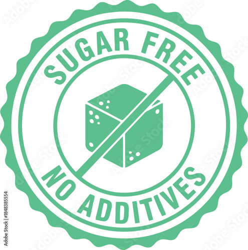 Sugar Free No Additives Badge Icon Design
